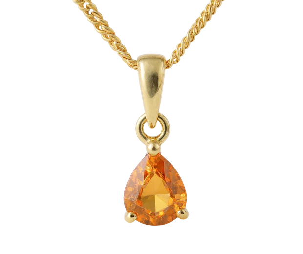 18KT GOLD PENDANT SET WITH YELLOW SAPPHIRE 
